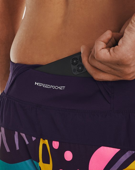 Men's UA Run In Peace Shorts, Purple, pdpMainDesktop image number 3